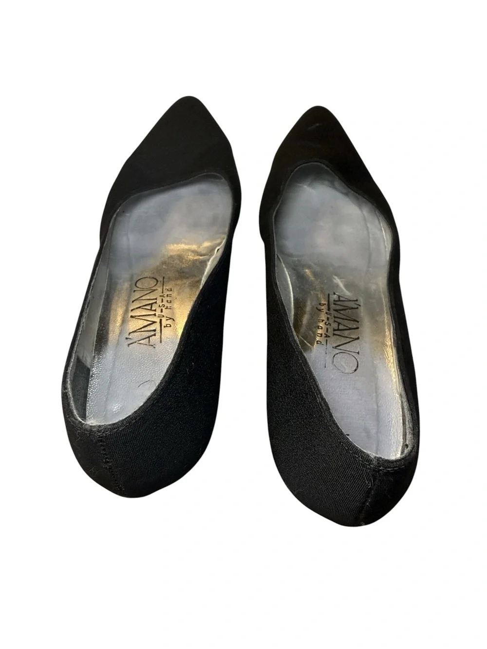 Vintage A’Mano Women’s Black Kitten Heels Size 7.5 Medium EUC